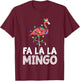 Fa La La Mingo Flamingo Christmas Tree Lights Tropical Xmas T-Shirt - T-Shirt | Maroon