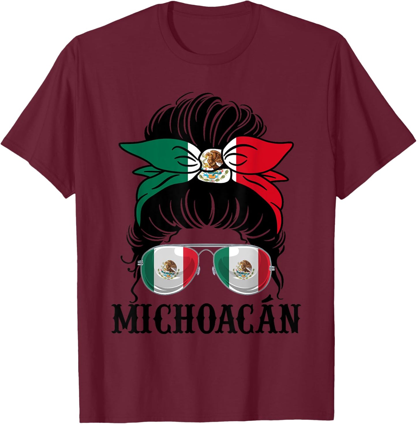 Michoacan Mexico Pride Mexican Flag State T-Shirt - T-Shirt | Maroon