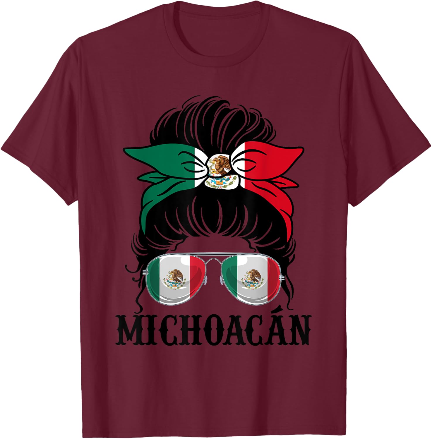Michoacan Mexico Pride Mexican Flag State T-Shirt - T-Shirt | Maroon