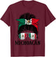Michoacan Mexico Pride Mexican Flag State T-Shirt - T-Shirt | Maroon