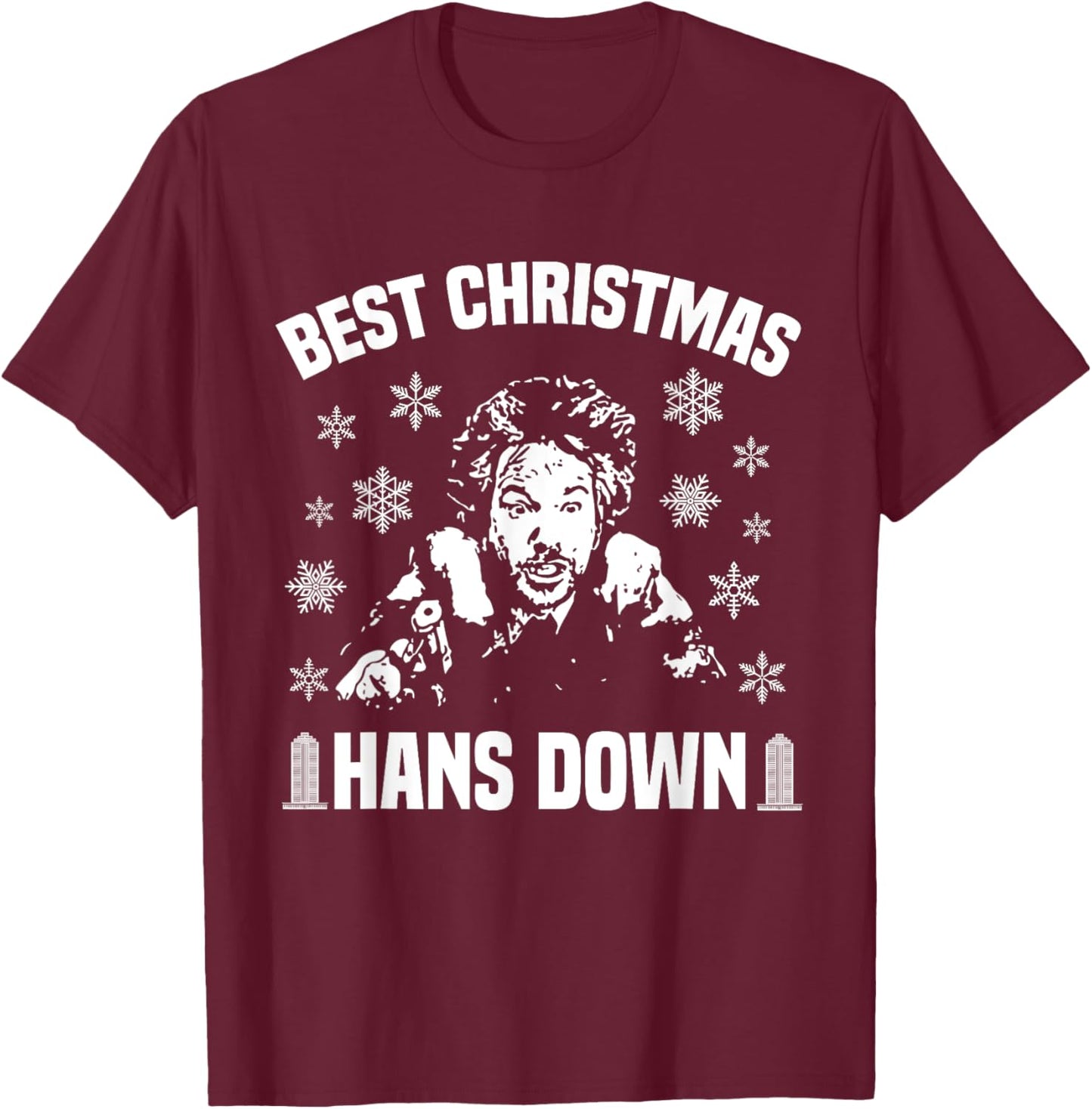Best Christmas Hans Down Funny Dad Joke Christmas T-Shirt - T-Shirt | Maroon