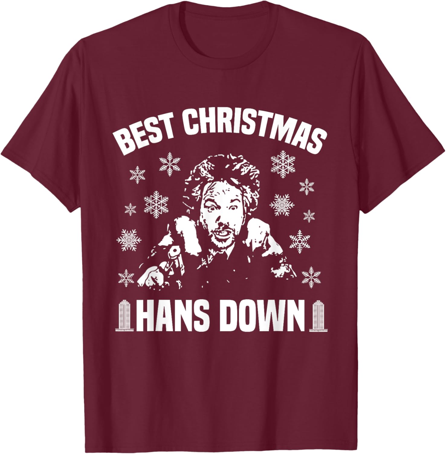 Best Christmas Hans Down Funny Dad Joke Christmas T-Shirt - T-Shirt | Maroon