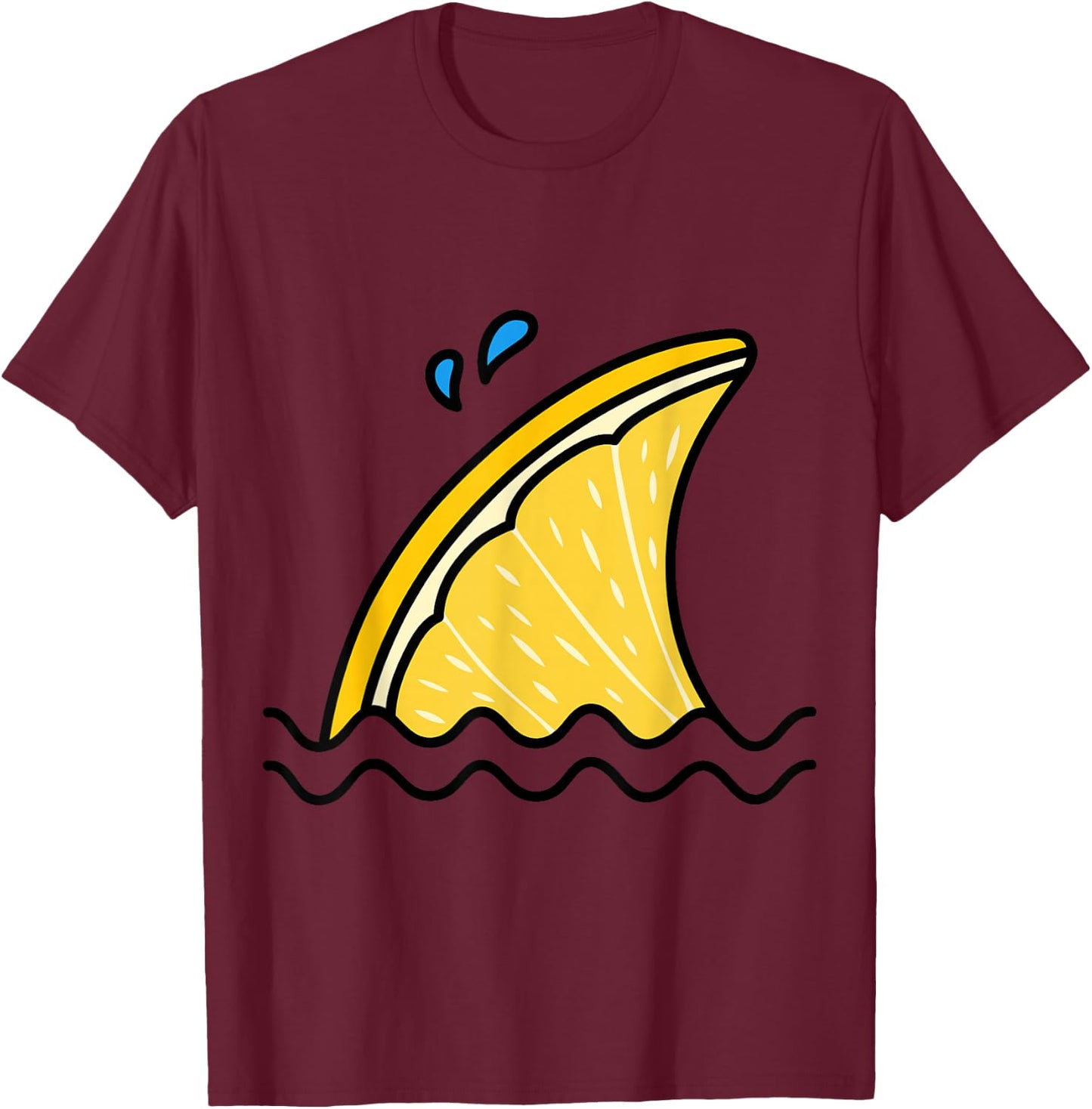 Kawaii Lemon Lime Shark Fin Funny Family Summer Vacation T-Shirt - T-Shirt | Maroon