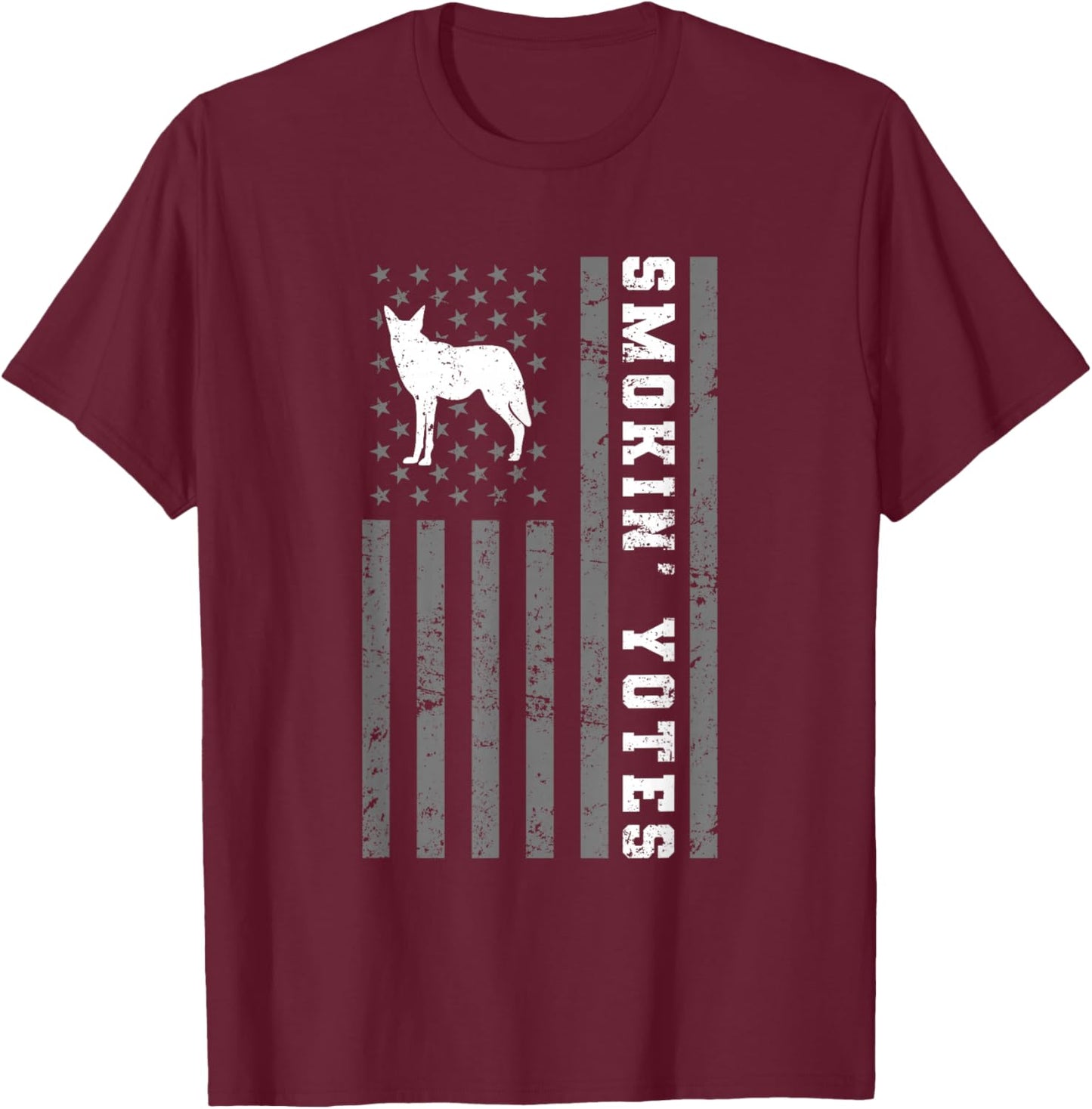 Coyote Hunting - Smokin Yotes T-Shirt - T-Shirt | Maroon