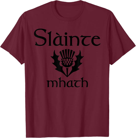 Scottish thistle flag Slainte Mhath Scotland Andrews day T-Shirt - T-Shirt | Maroon