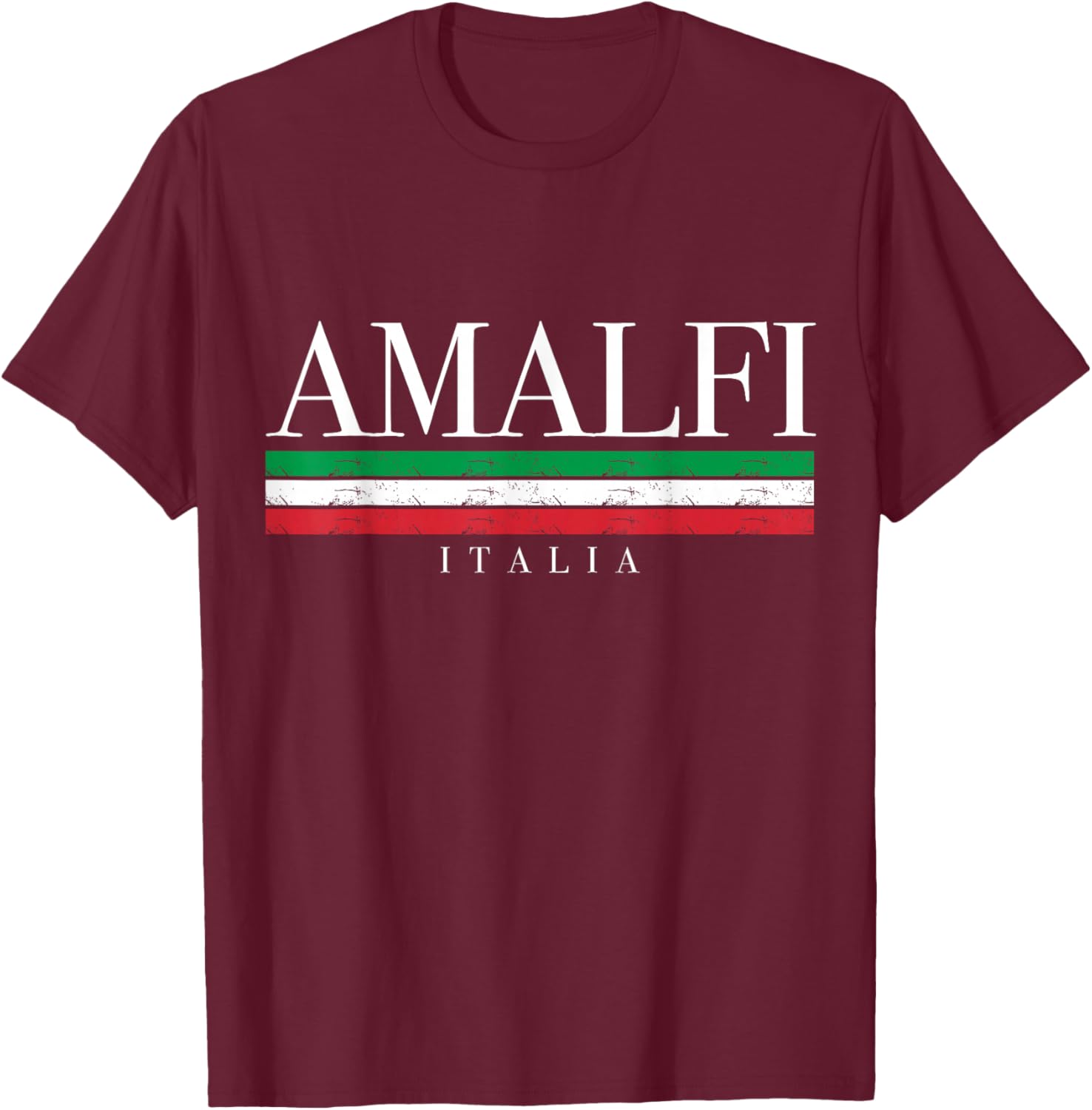 Amalfi Coast Italy Italia Vintage Italian Flag Souvenir T-Shirt - T-Shirt | Maroon