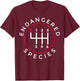 Endangered Species Manual Gearbox Stick Shift 6 Speed T-Shirt - T-Shirt | Maroon