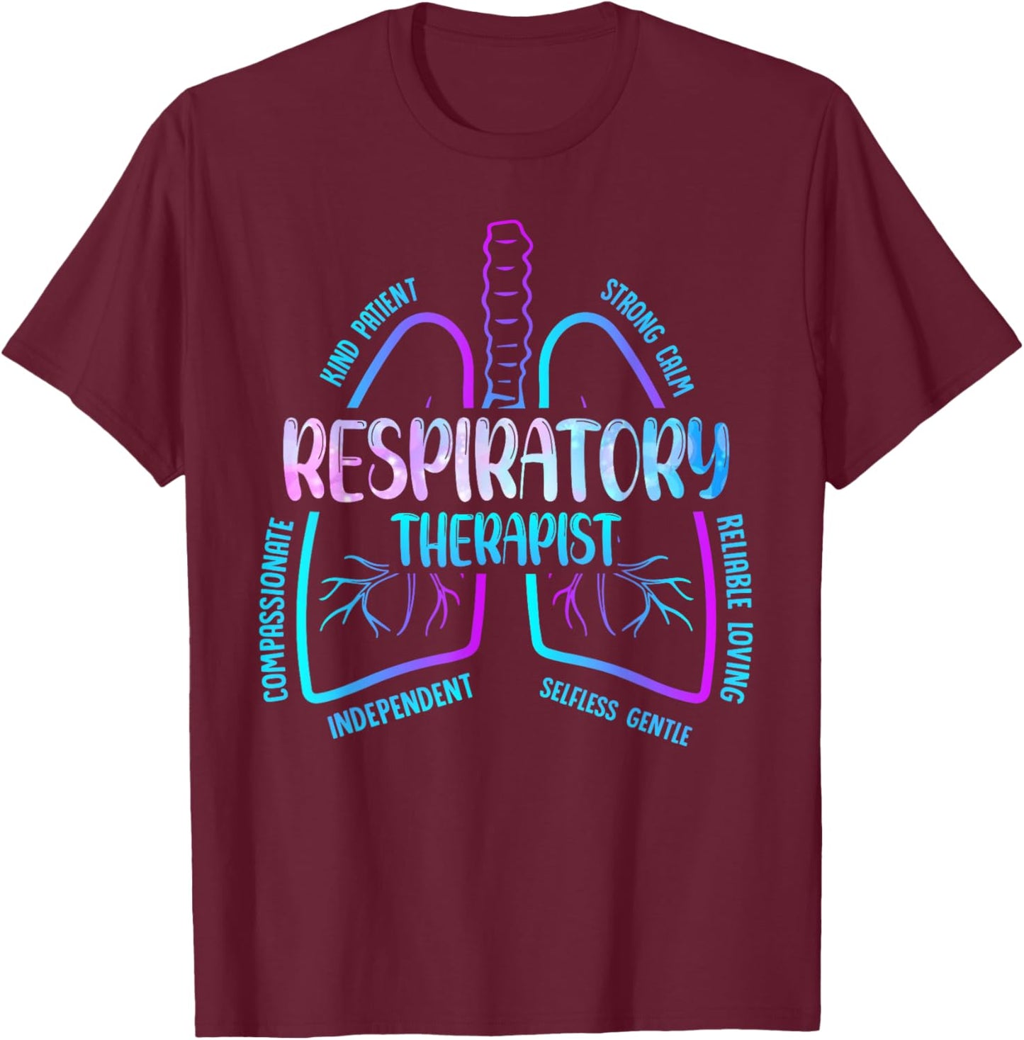 RT Care Respiratory Therapy Gifts - Respiratory Therapist T-Shirt - T-Shirt | Maroon