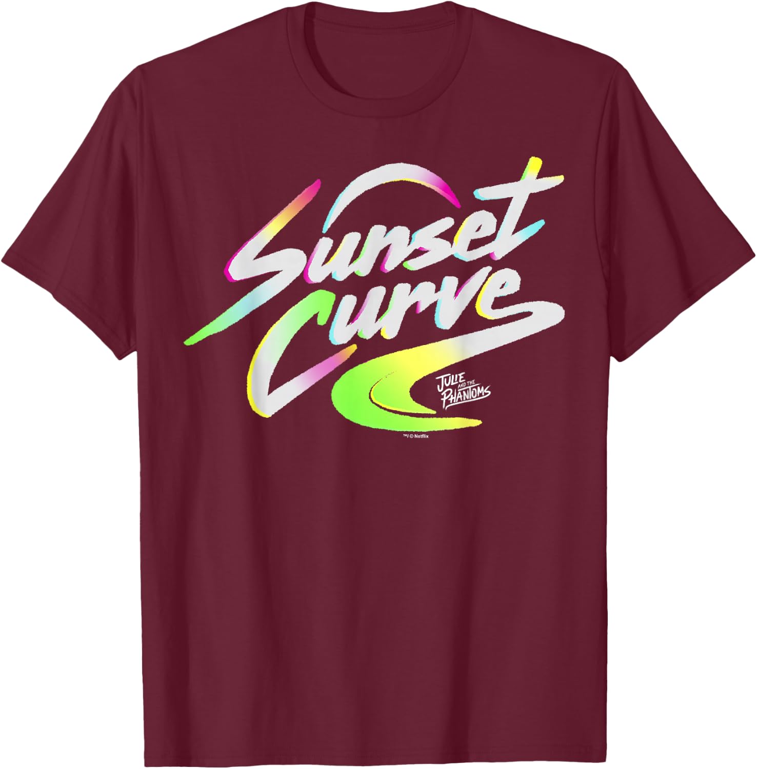 Julie And The Phantoms Sunset Curve Logo T-Shirt - T-Shirt | Maroon