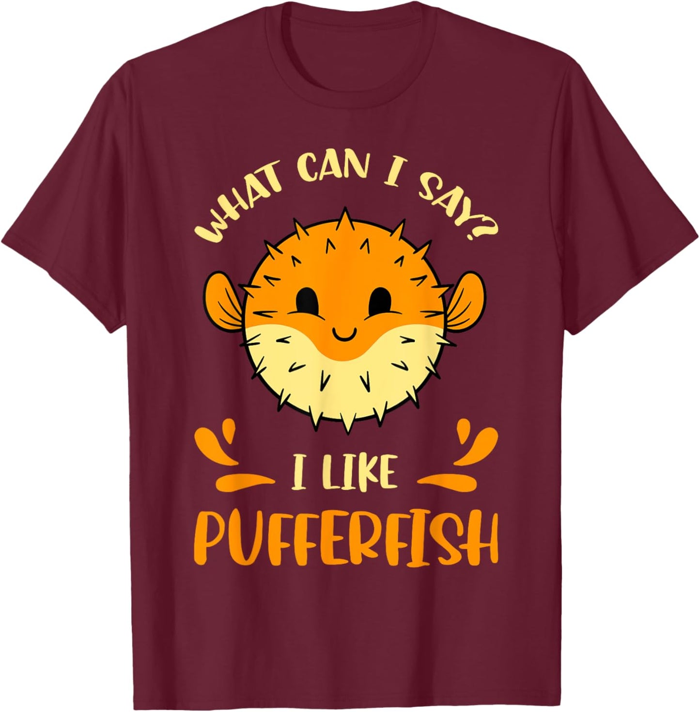 Pufferfish Blowfish Sea Squab Balloonfish Tetraodontidae T-Shirt - T-Shirt | Maroon