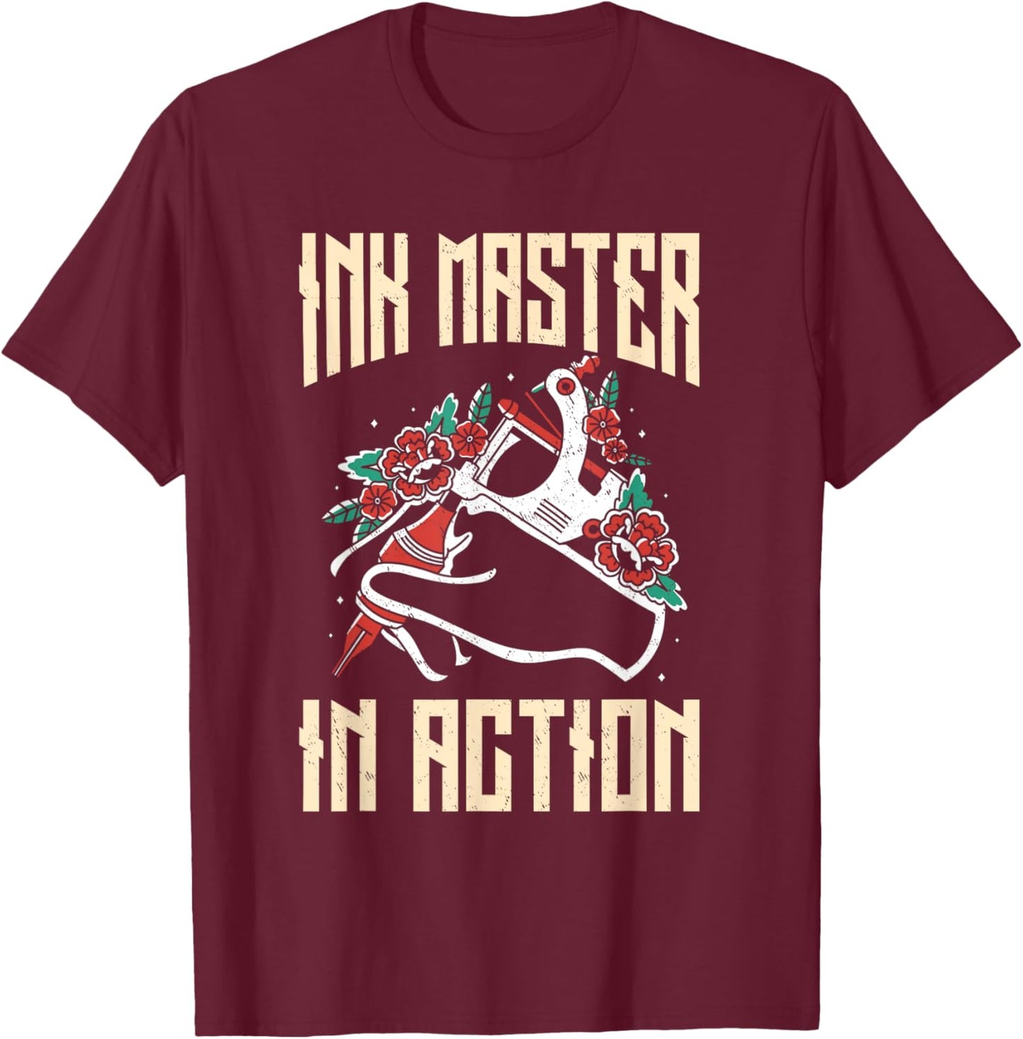 Funny Tattoo Artists Ink Master Apparel Tattoo Pen Machine T-Shirt - T-Shirt | Maroon