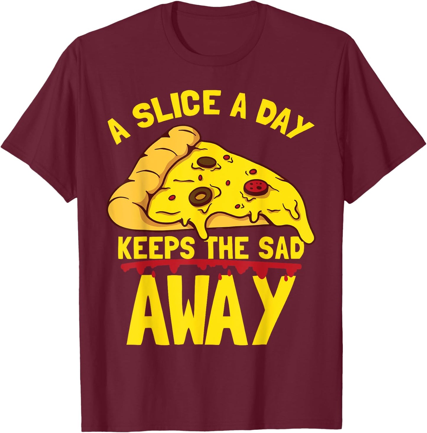 Pizza T-Shirt - T-Shirt | Maroon