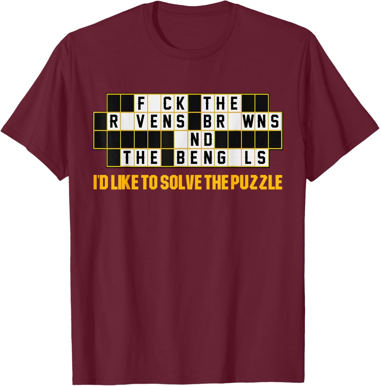 Pittsburgh Football: I'd like to solve the puzzle, game show T-Shirt - T-Shirt | Maroon