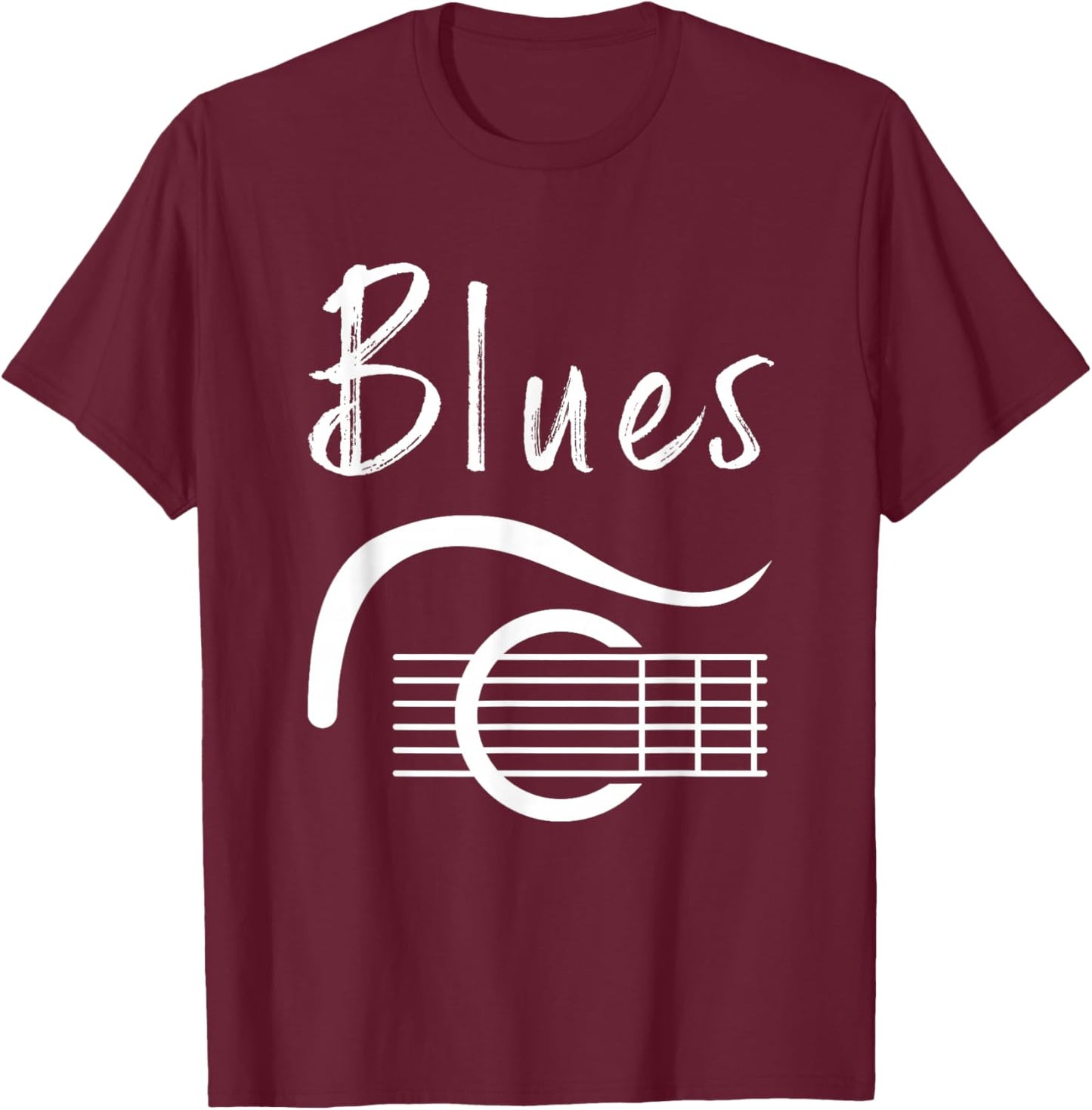 Blues Music Blues Guitar Player Vintage Guitar Player T-Shirt - T-Shirt | Maroon