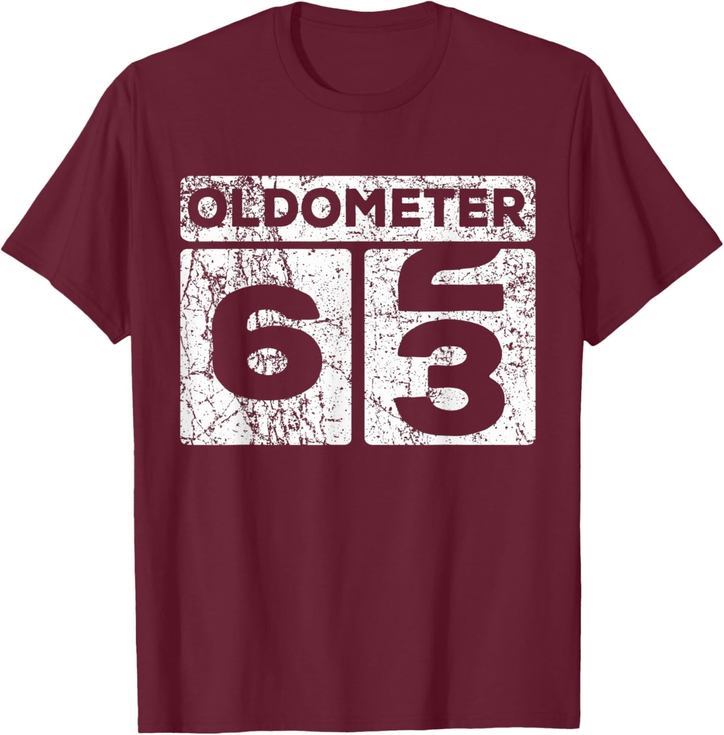Oldometer 62-63 Car Odometer Funny 63rd Birthday T-Shirt - T-Shirt | Maroon