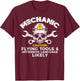 Mechanic Flying Tools Wrench Funny Car Auto Garage Men Dad T-Shirt - T-Shirt | Maroon