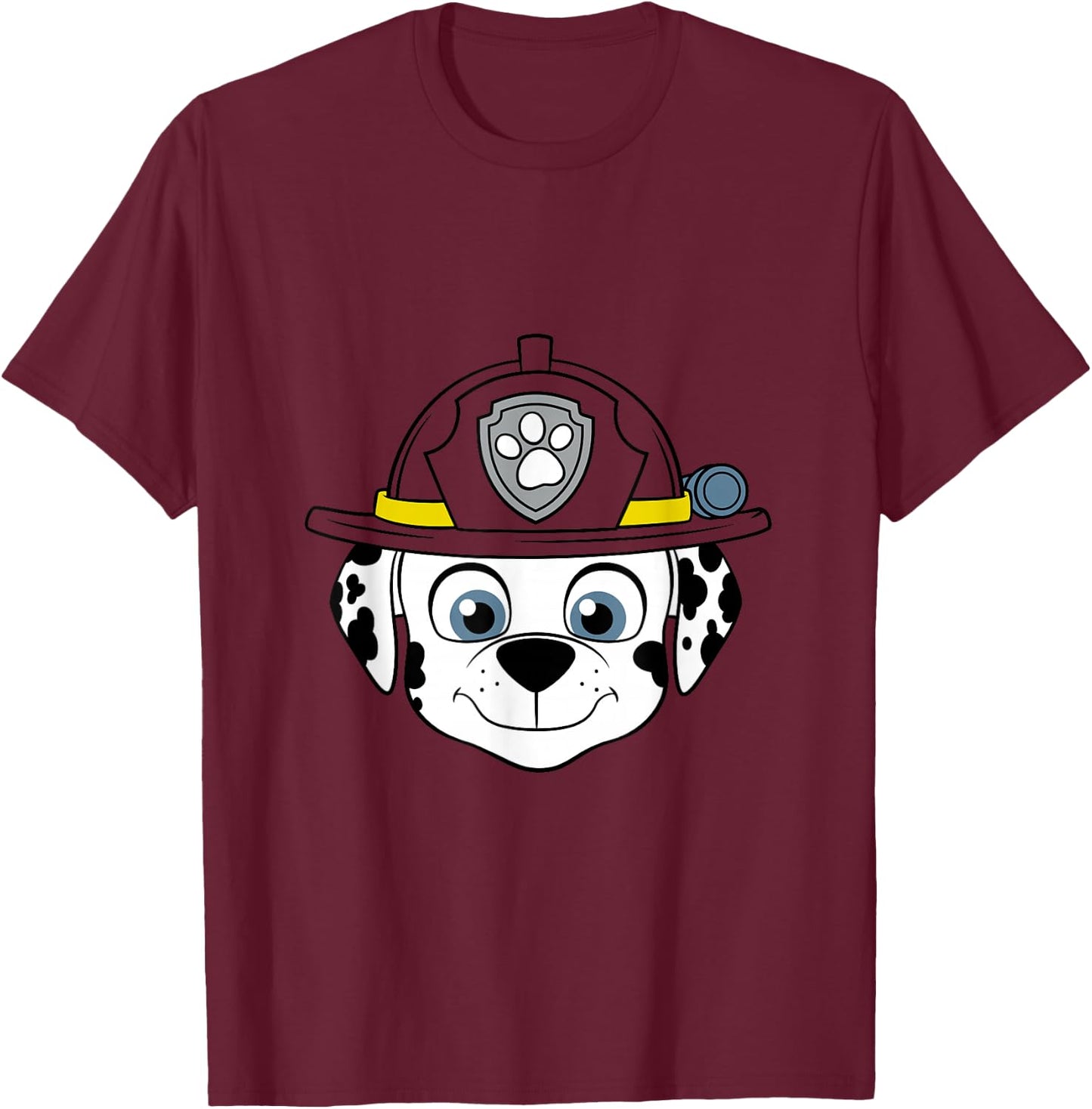 Paw Patrol Fire Dog Marshall Face T-Shirt - T-Shirt | Maroon
