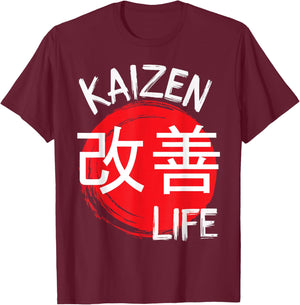 Kaizen Continuous improvement Kai Zen Japanese Motivation T-Shirt - T-Shirt | Maroon