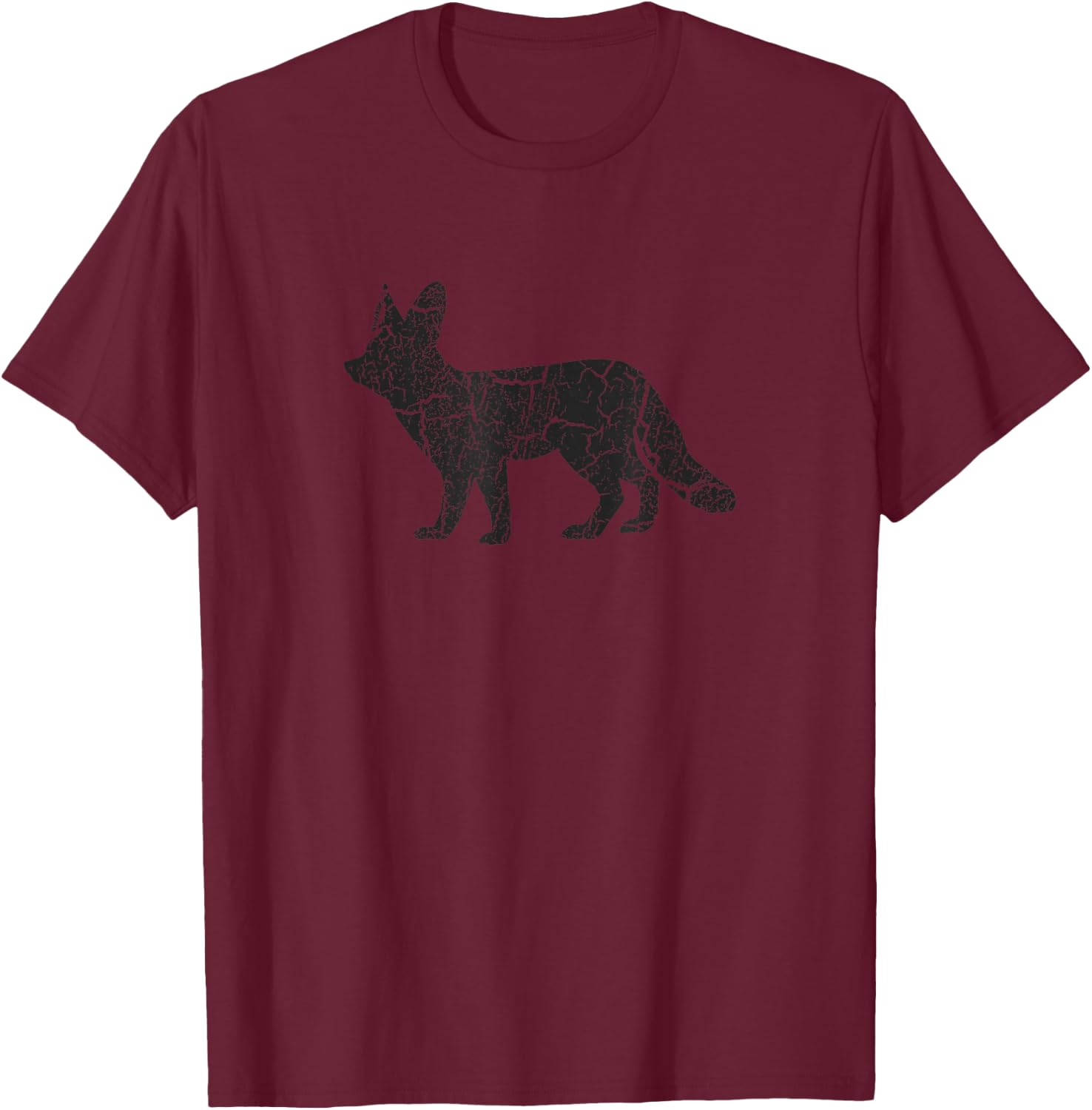 Fennec Fox Distressed Print - Vintage Fennec Fox T-Shirt - T-Shirt | Maroon