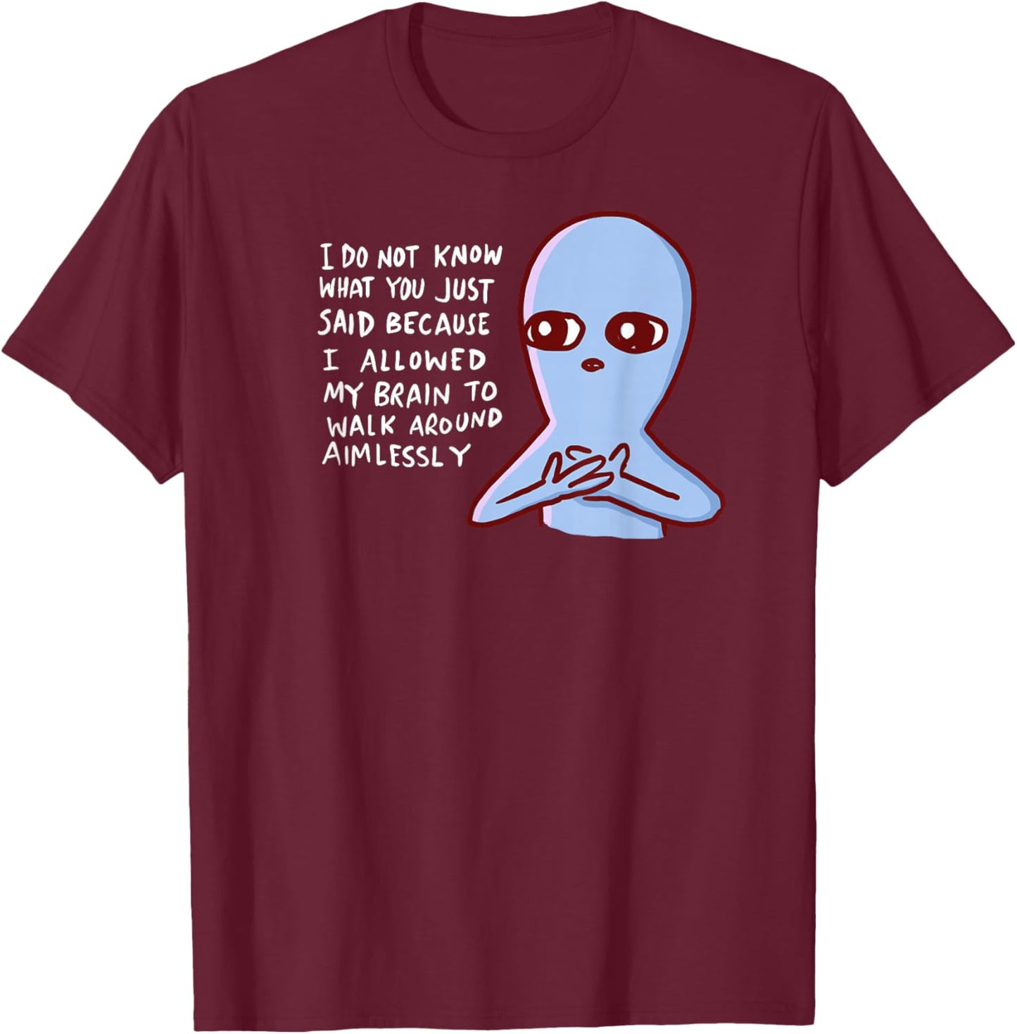 Threadless Nathan W. Pyle Aimlessly Graphic T-Shirt - T-Shirt | Maroon