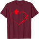 Maple Leaf Heart Canada Pride Vacation Travel Canadian Gift T-Shirt - T-Shirt | Maroon