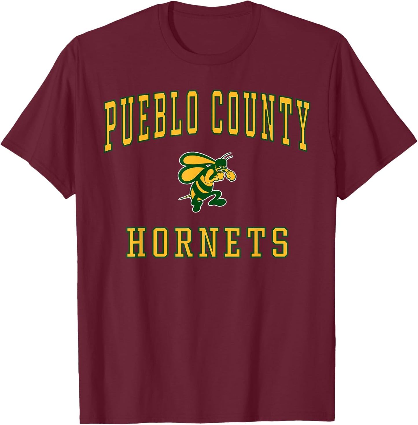 Pueblo County High School Hornets C1 T-Shirt - T-Shirt | Maroon