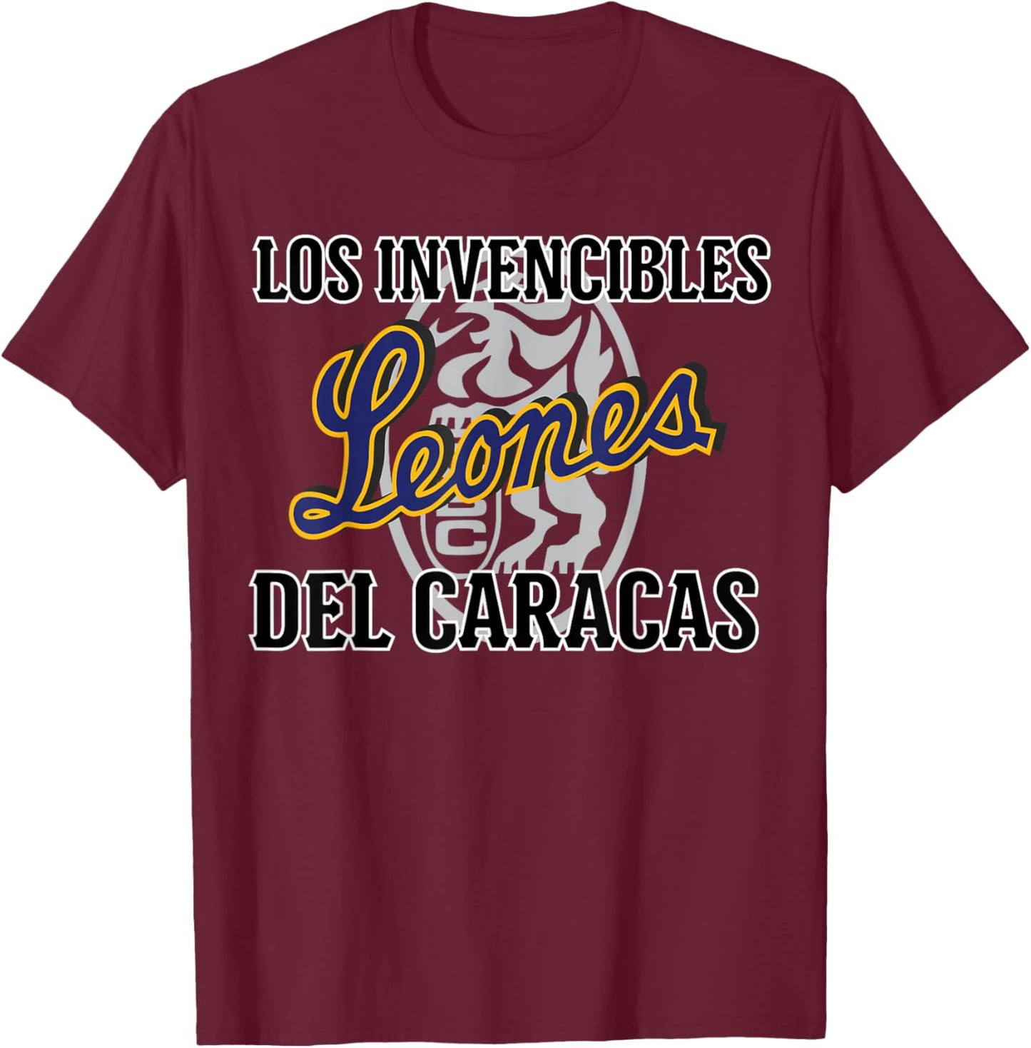 Leones del Caracas: Fuerza y Pasión Invencible T-Shirt - T-Shirt | Maroon