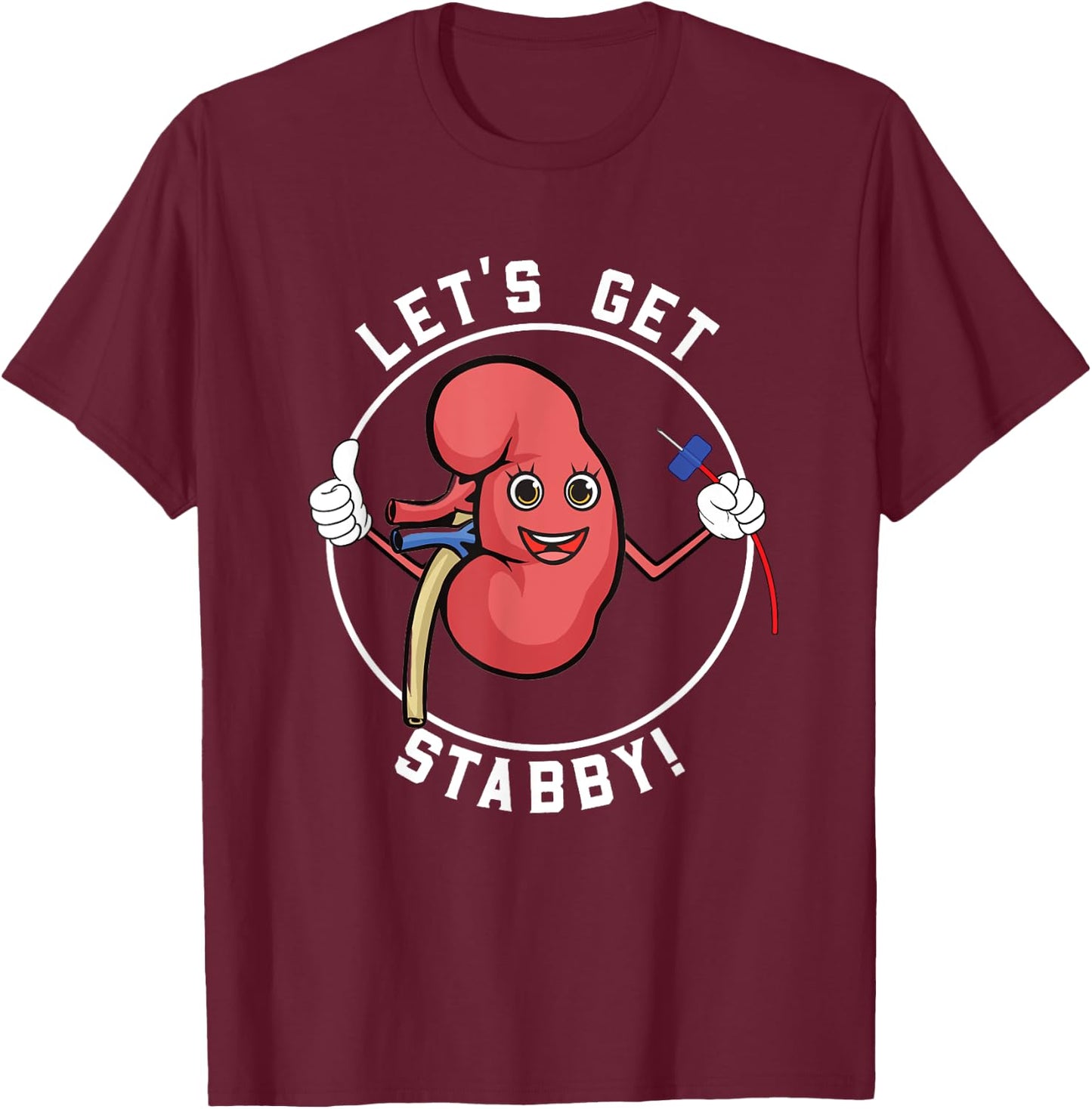 Dialysis Tech CCHT Kawaii Kidney T-Shirt - T-Shirt | Maroon