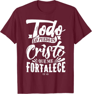 Mensajes Biblicos Dios Jesus Espanol Spanish for Christians T-Shirt - T-Shirt | Maroon