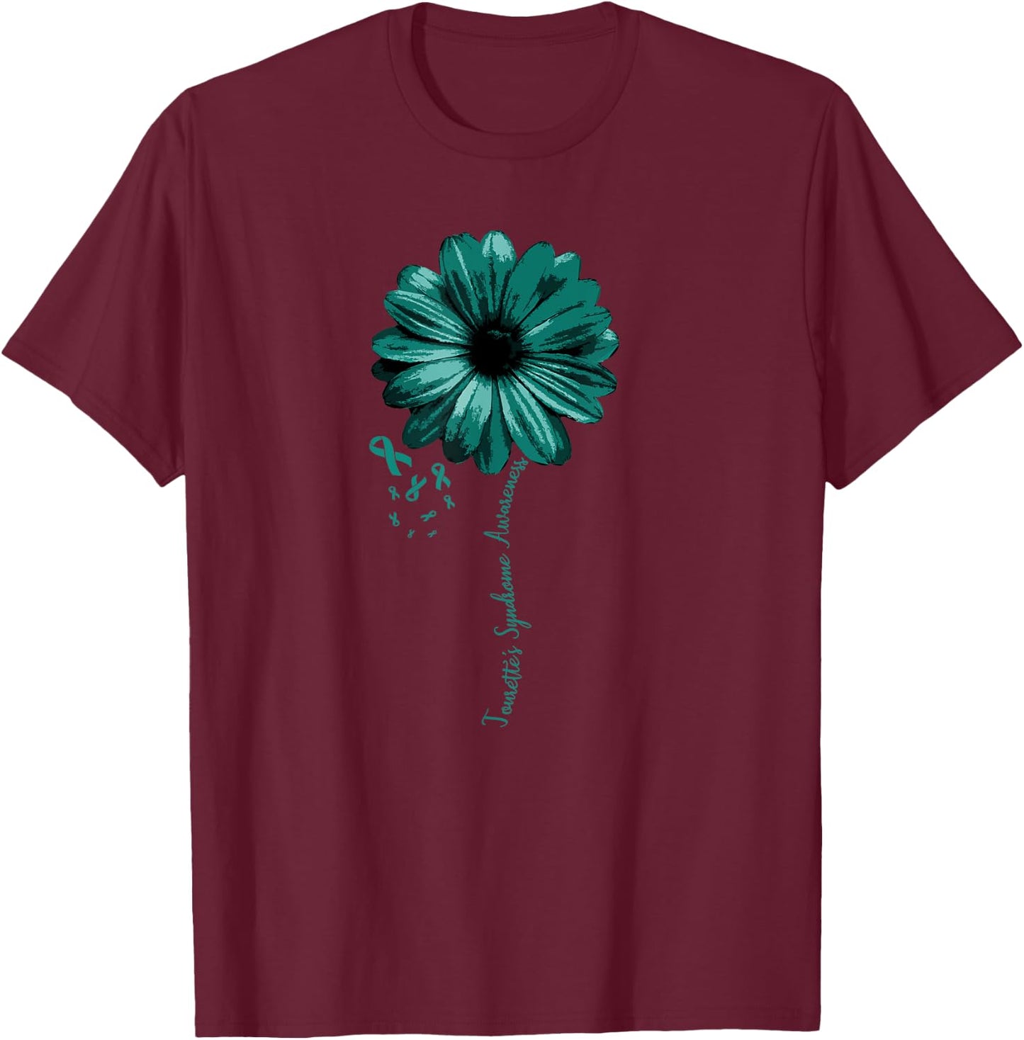 Tourette's Syndrome Awareness Shirt Warrior Pretty T-Shirt - T-Shirt | Maroon