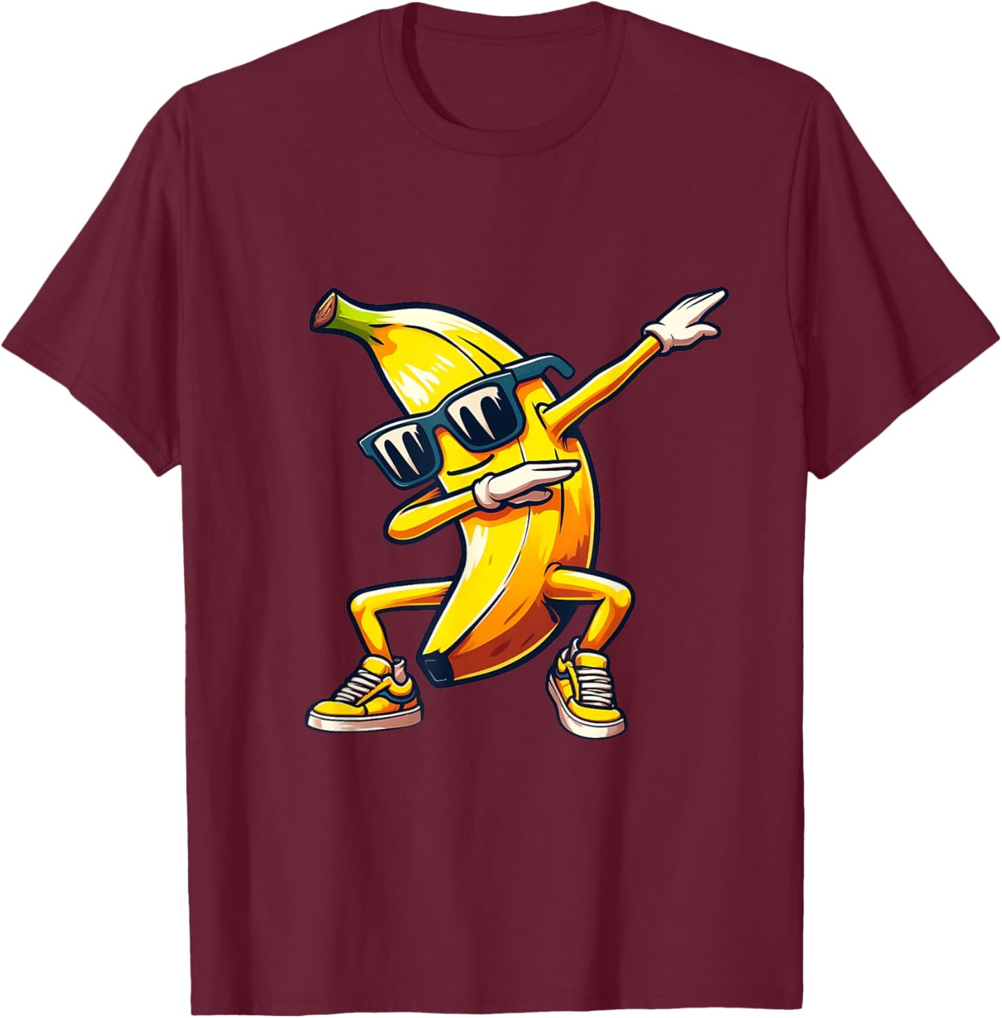Dab Banana Dancing Dabbing Banana Fruit Meme T-Shirt - T-Shirt | Maroon