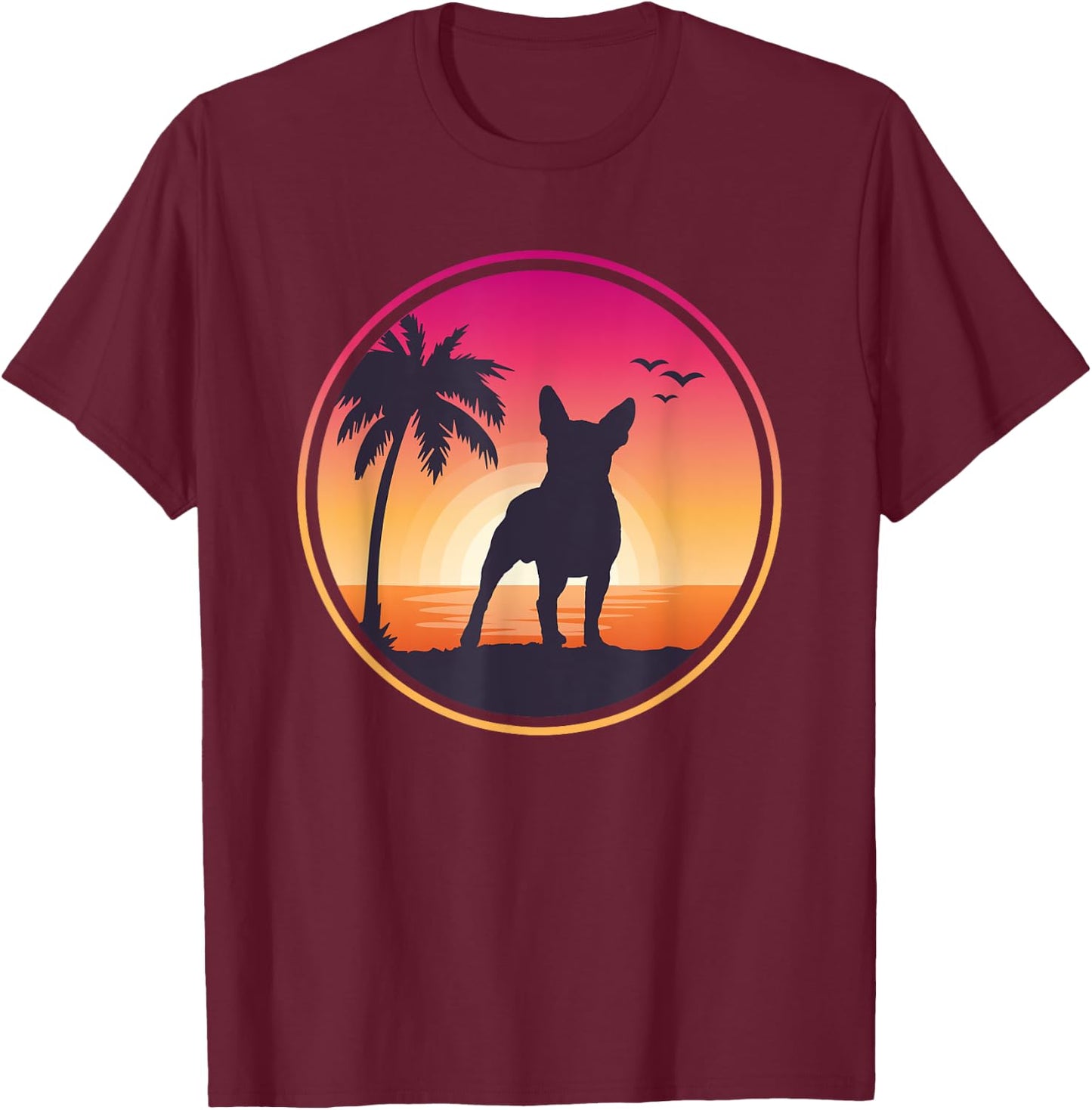 Boston Terrier Boston-Bulldog Women Kids T-Shirt - T-Shirt | Maroon