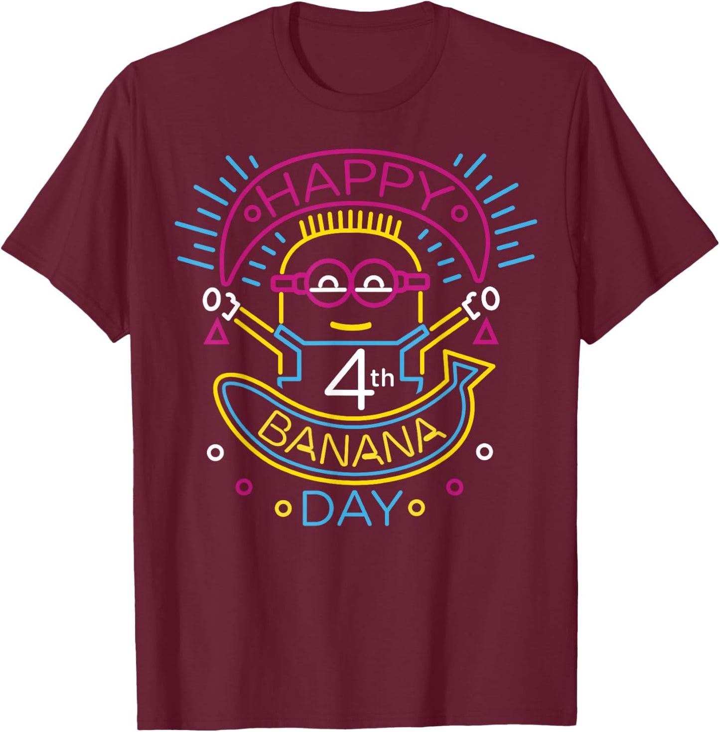 Despicable Me Minions Happy 4th Banana Day T-Shirt - T-Shirt | Maroon