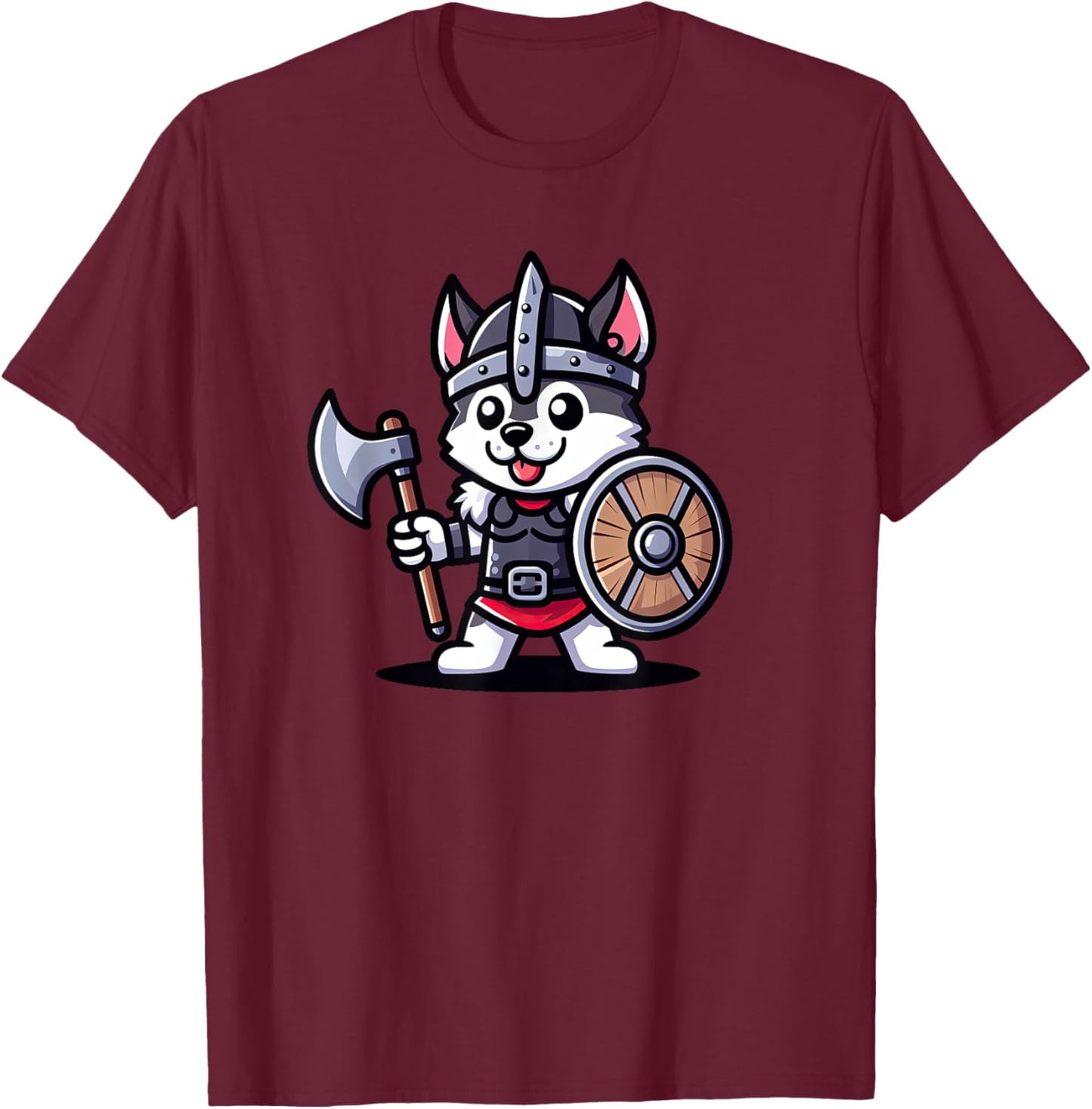 Husky Viking Funny Dog Medieval Women Kids T-Shirt - T-Shirt | Maroon