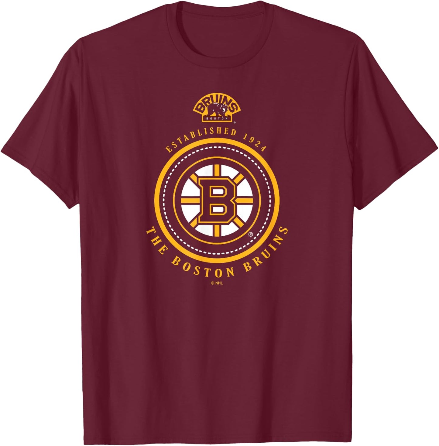 Boston Bruins Est 1924 Black Officially Licensed T-Shirt - T-Shirt | Maroon