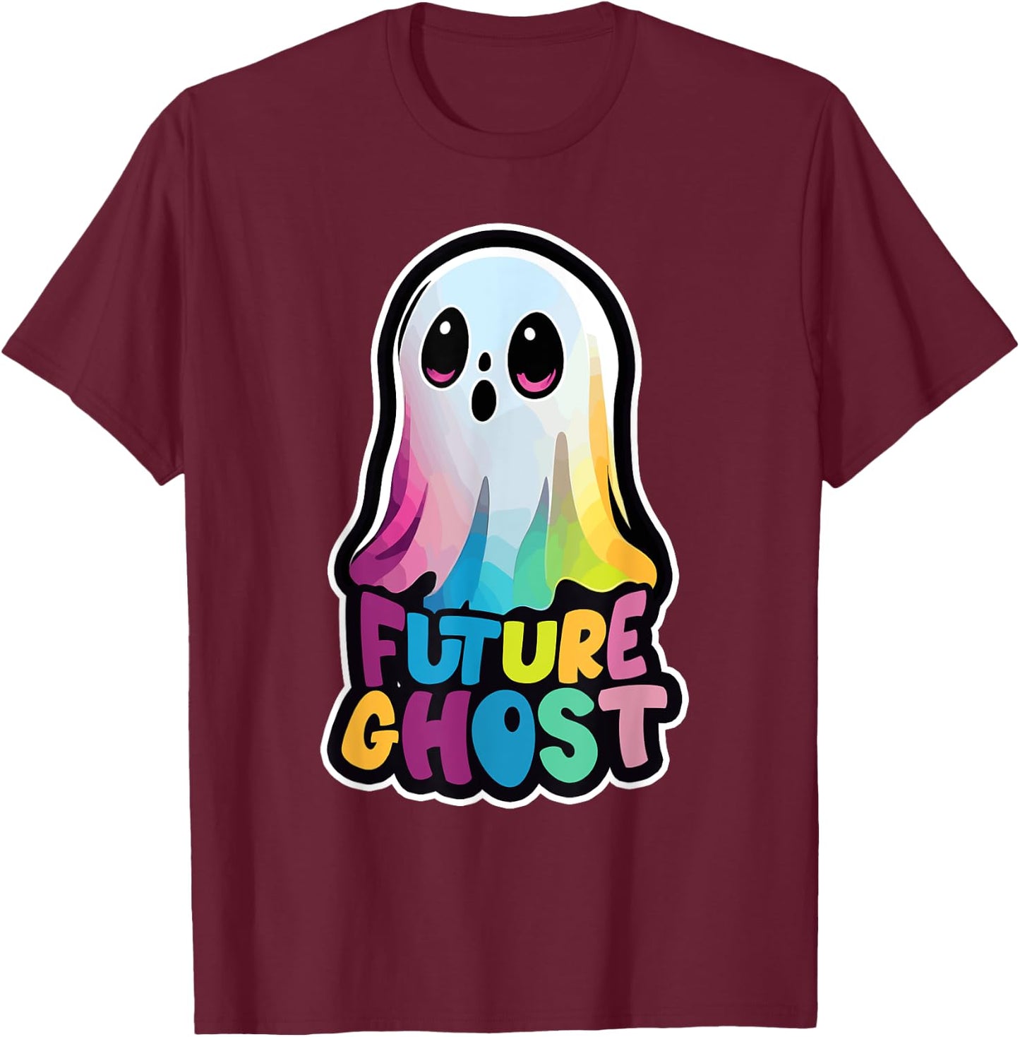 Funny Halloween EDM Music Glitchy Future Ghost Costumes T-Shirt - T-Shirt | Maroon