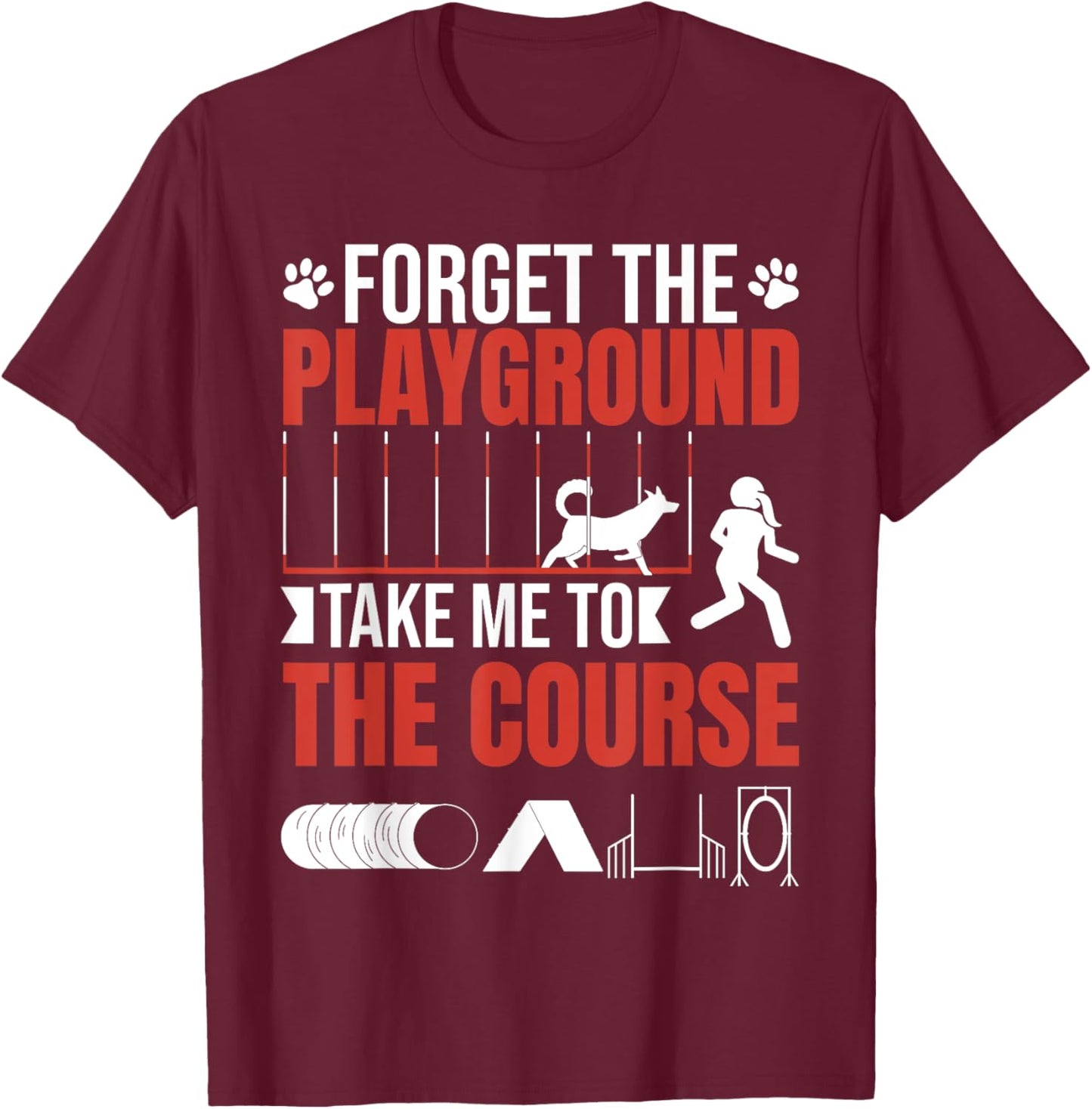 Canine Dog Agility T-Shirt - T-Shirt | Maroon