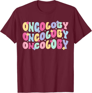 Oncology Groovy Oncology Nurse Appreciation Oncology Nursing T-Shirt - T-Shirt | Maroon