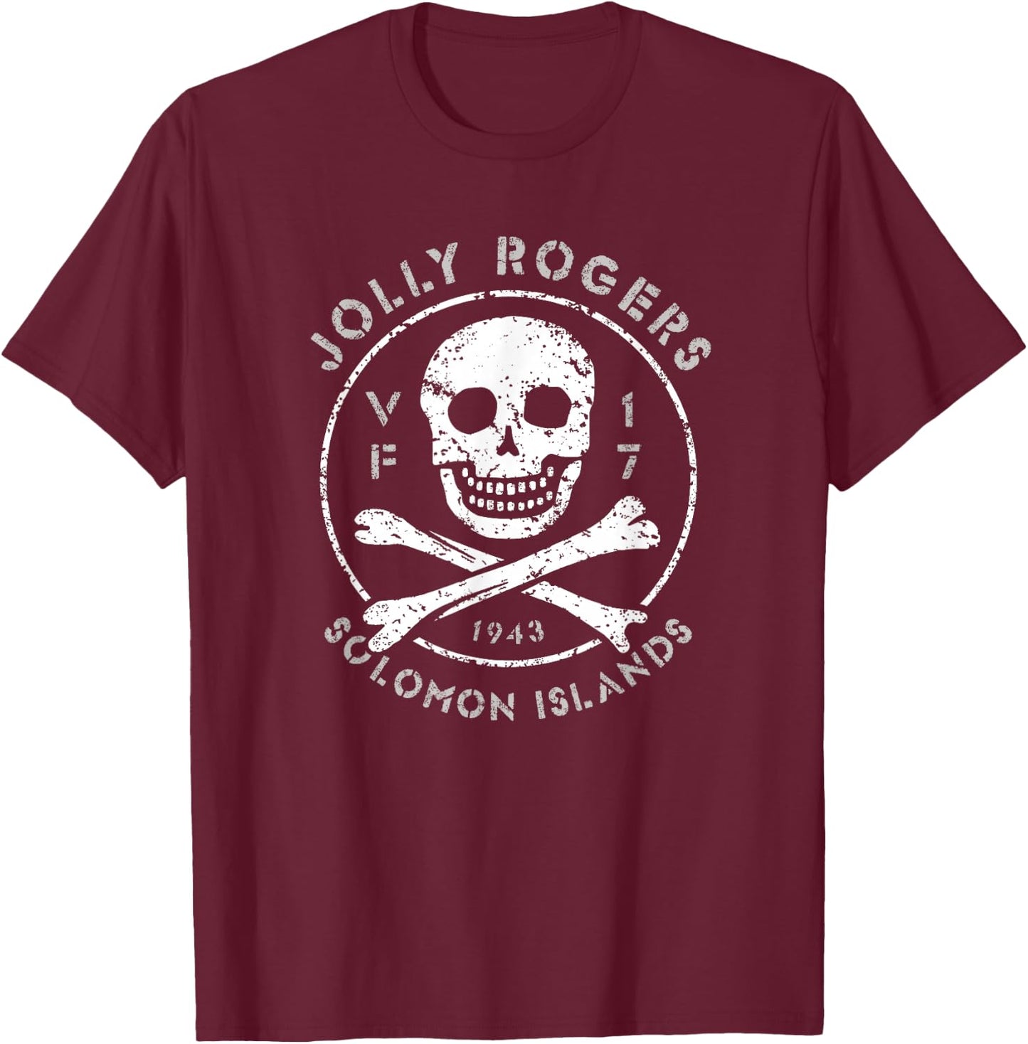 Jolly Rogers VF-17 Fighter Squadron | VF-61 F4U Corsair WW2 T-Shirt - T-Shirt | Maroon