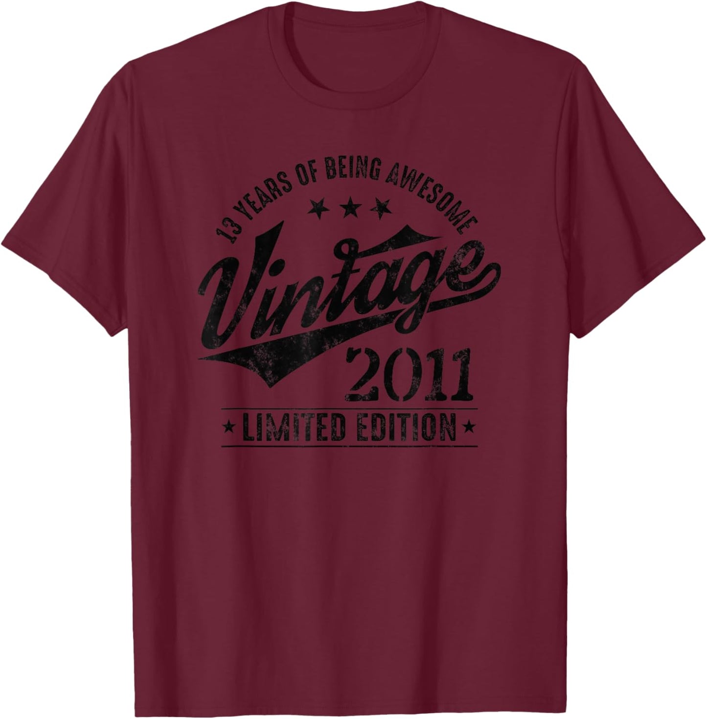 Vintage 2011 Official Teenager 13th Birthday Gifts 13 Yr Old T-Shirt - T-Shirt | Maroon