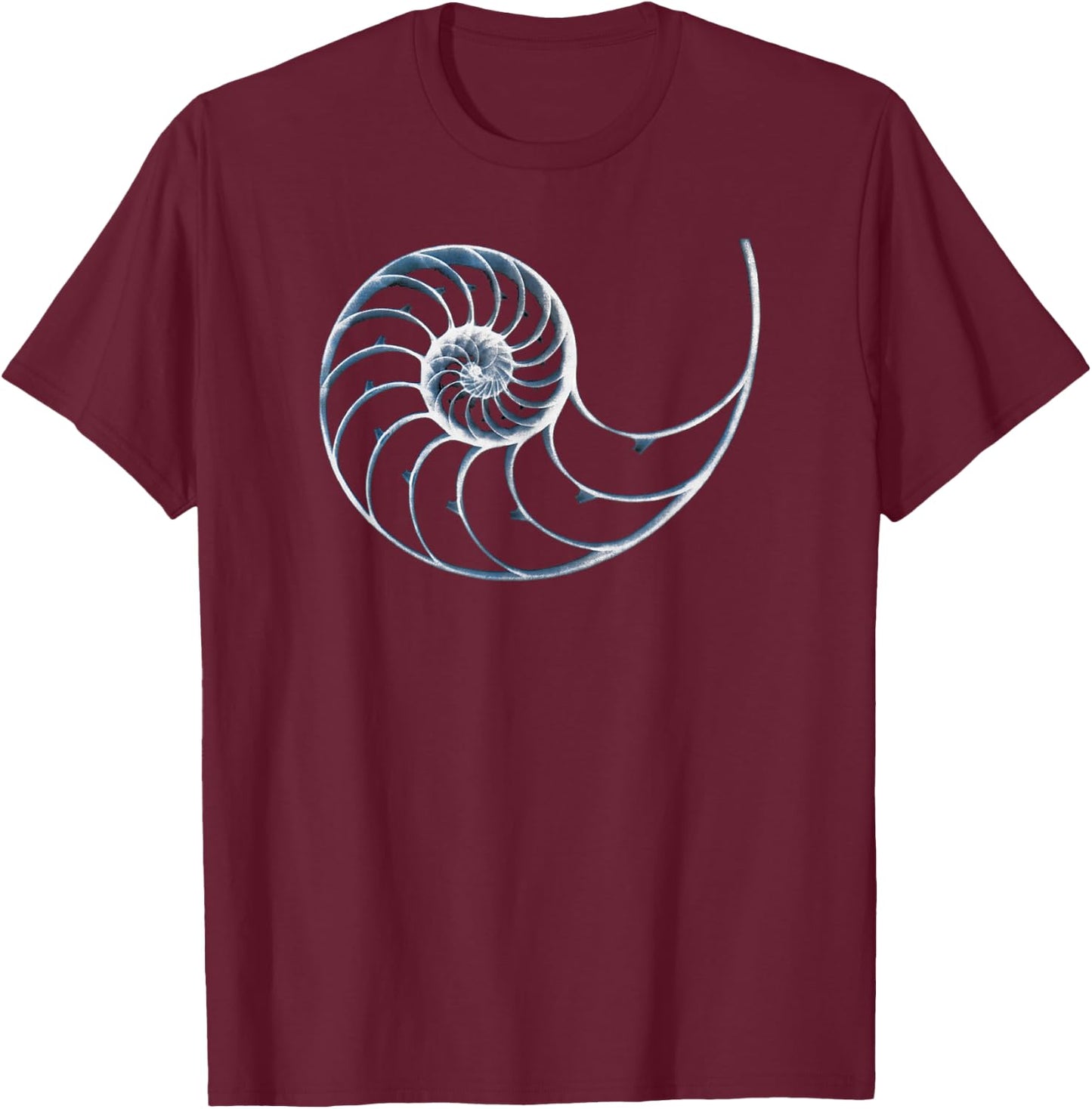 Chambered Nautilus X-ray Picture T-Shirt - T-Shirt | Maroon