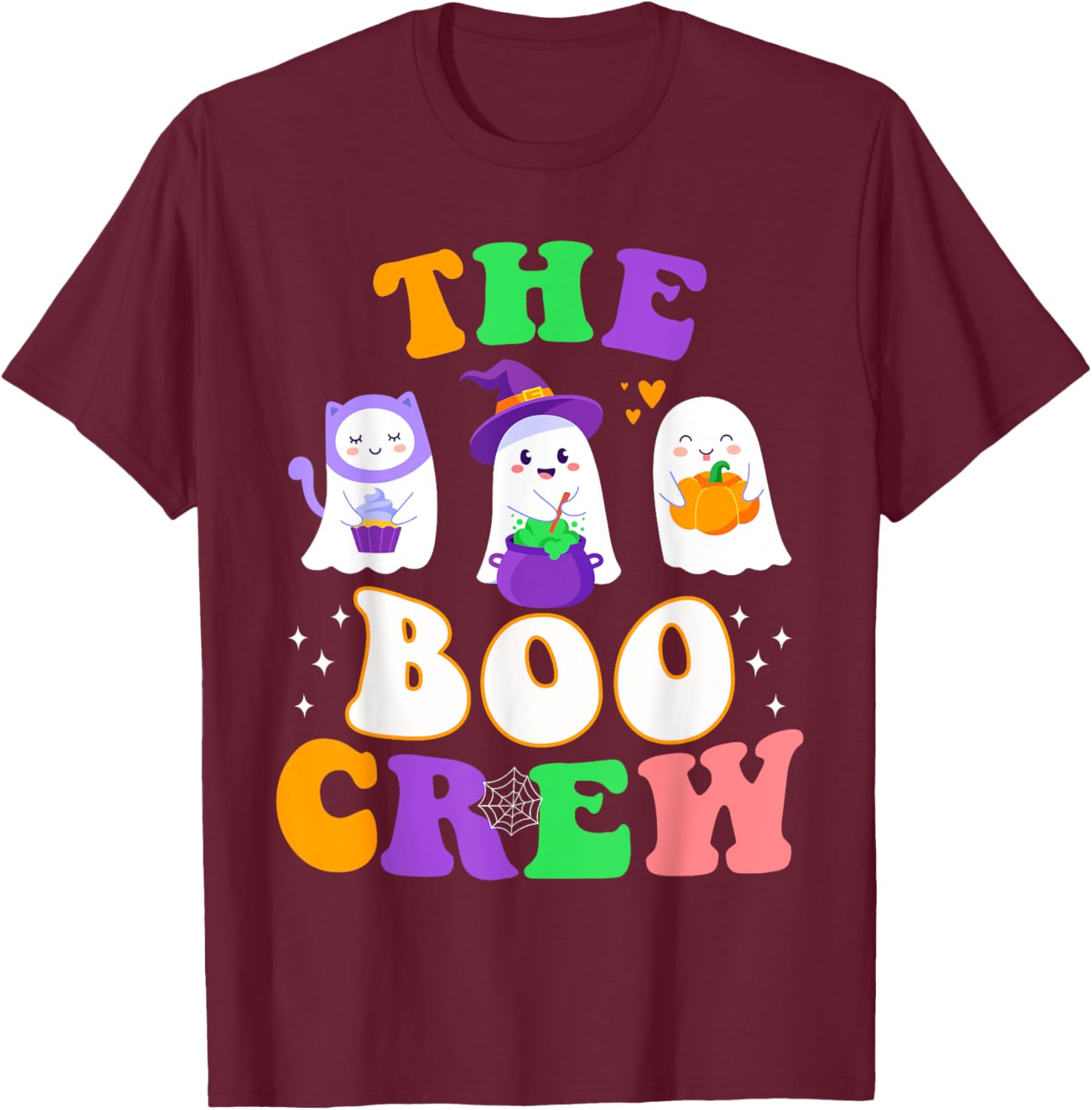 Halloween The Boo Crew for Kids & Adults - Trick or Treating T-Shirt - T-Shirt | Maroon