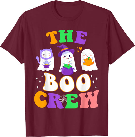 Halloween The Boo Crew for Kids & Adults - Trick or Treating T-Shirt - T-Shirt | Maroon