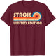 STACIE Retro 70s 80s Sunset Stripe T-Shirt - T-Shirt | Maroon