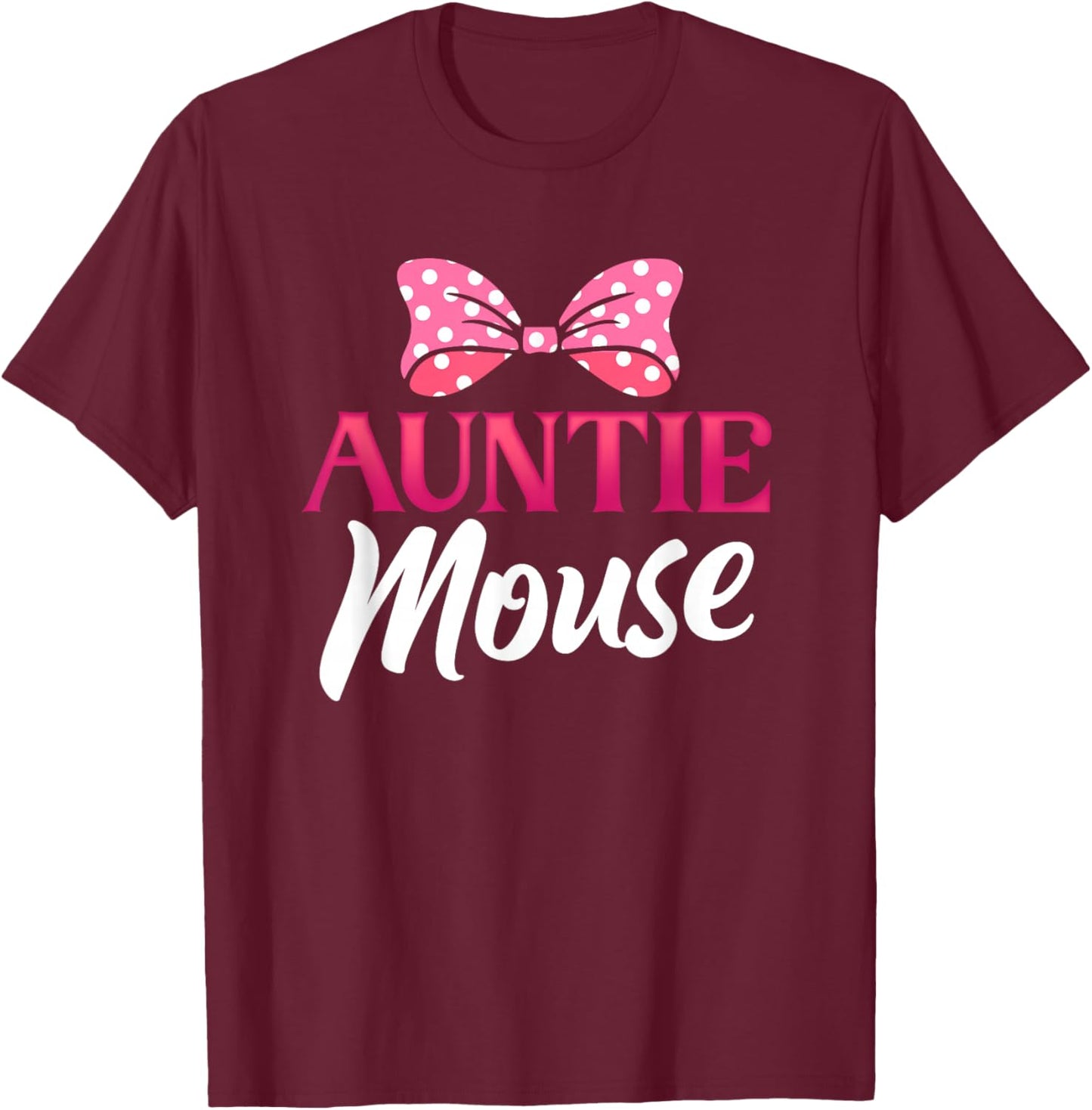 Cute Auntie Mouse | Niece Nephew | Aunt Women Small T-Shirt - T-Shirt | Maroon