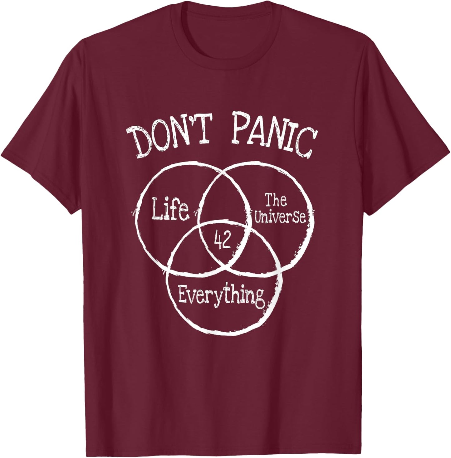42 Answer to Life Universe and Everything T-Shirt - T-Shirt | Maroon