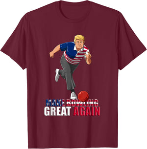 Make Bowling Great Again - Funny Trump Bowling Gift Small T-Shirt - T-Shirt | Maroon