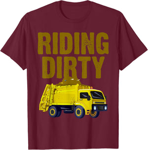 Funny Garbage Truck Art For Toddler Boys Trash Garbage Truck T-Shirt - T-Shirt | Maroon