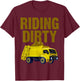 Funny Garbage Truck Art For Toddler Boys Trash Garbage Truck T-Shirt - T-Shirt | Maroon