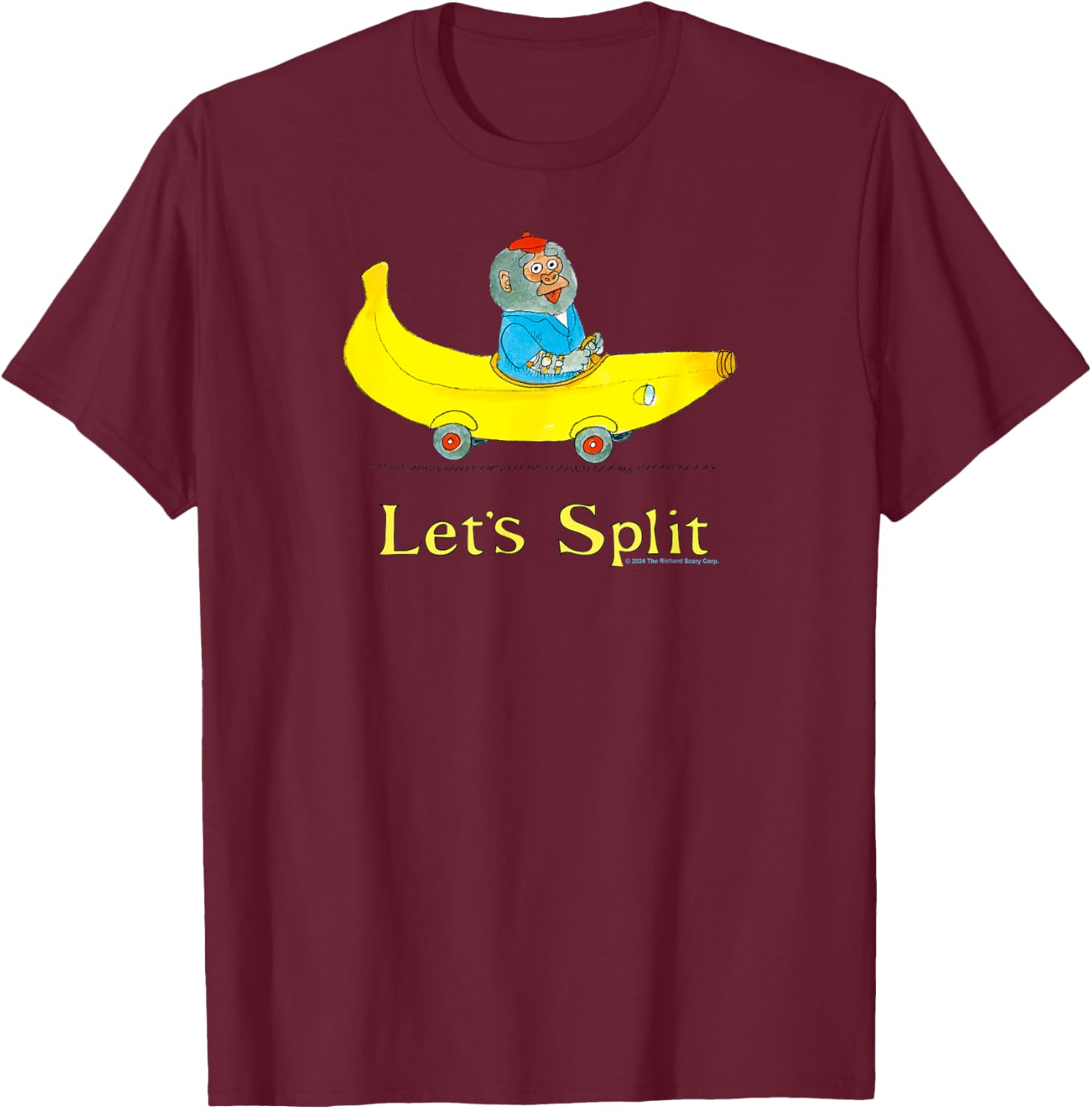Richard Scarry Let's Split T-Shirt - T-Shirt | Maroon